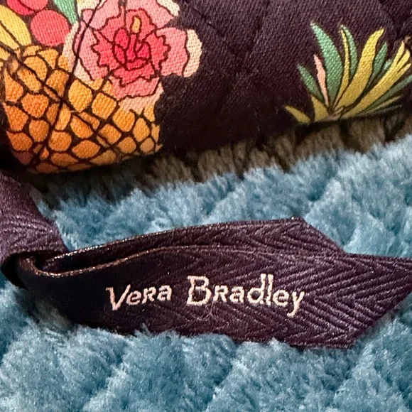 Vera Bradley Navy Quilted Wallet with Tropical Pineapple Print - Picture 3 of 10